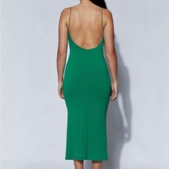 Ariya Emerald Green Dress-MIDI Keyhole Size XL MESHKI NTW - Picture 4 of 9